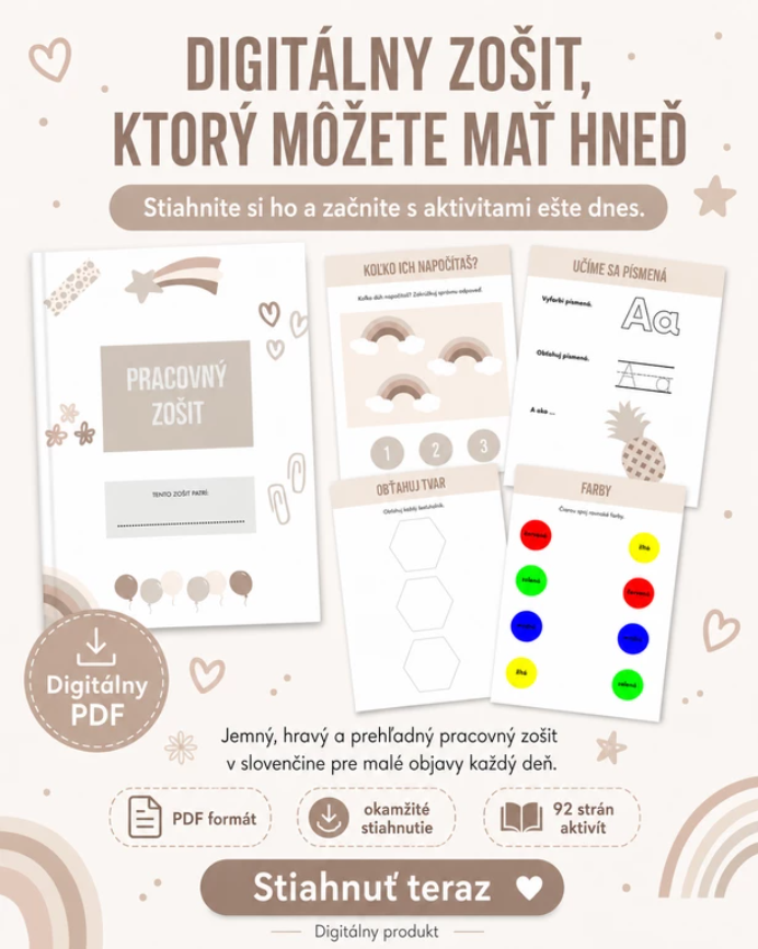 Detský pracovný zošit – 92 strán hravých aktivít